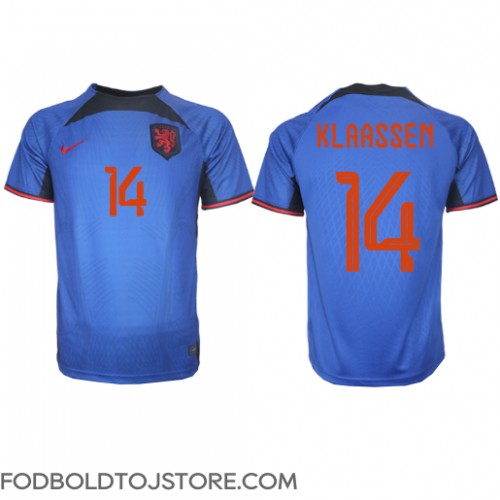 Holland Davy Klaassen #14 Udebanetrøje VM 2022 Kortærmet